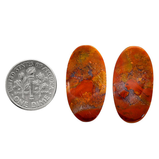 Rare Cady Mountain Agate Pair 14.1x26.7x4 mm Oval Shape Polished Gemstone LS71-04351