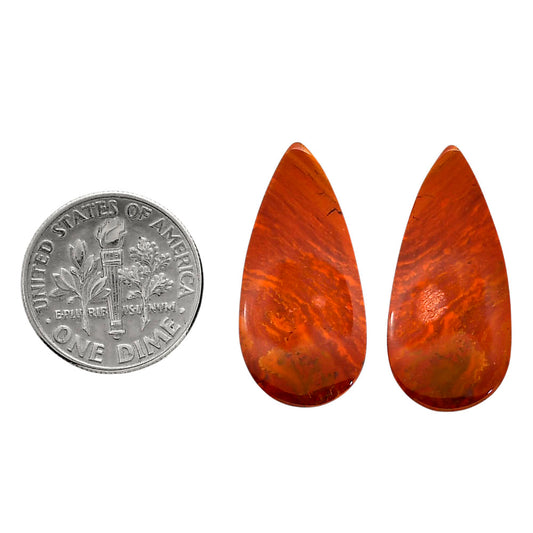 Rare Cady Mountain Agate Pair 12.5x26x5 mm Pear Shape Polished Gemstone LS71-04352