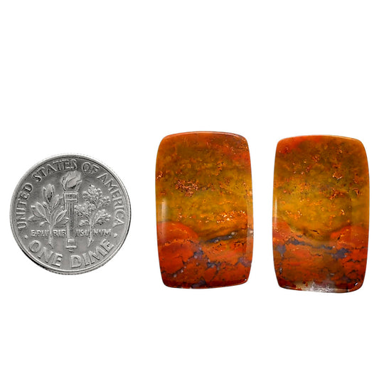 Rare Cady Mountain Agate Pair 14.2x23.2x4 mm Cushion Shape Polished Gemstone LS71-04354