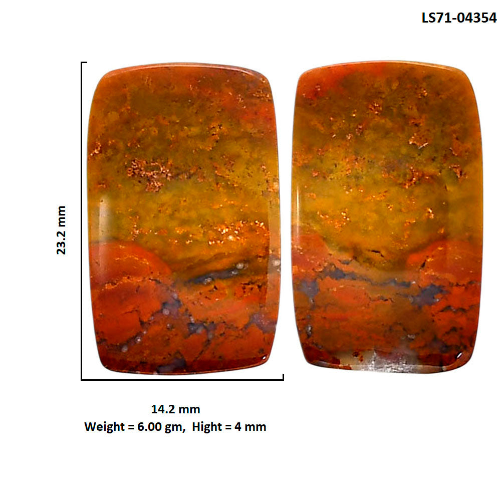 Rare Cady Mountain Agate Pair 14.2x23.2x4 mm Cushion Shape Polished Gemstone LS71-04354