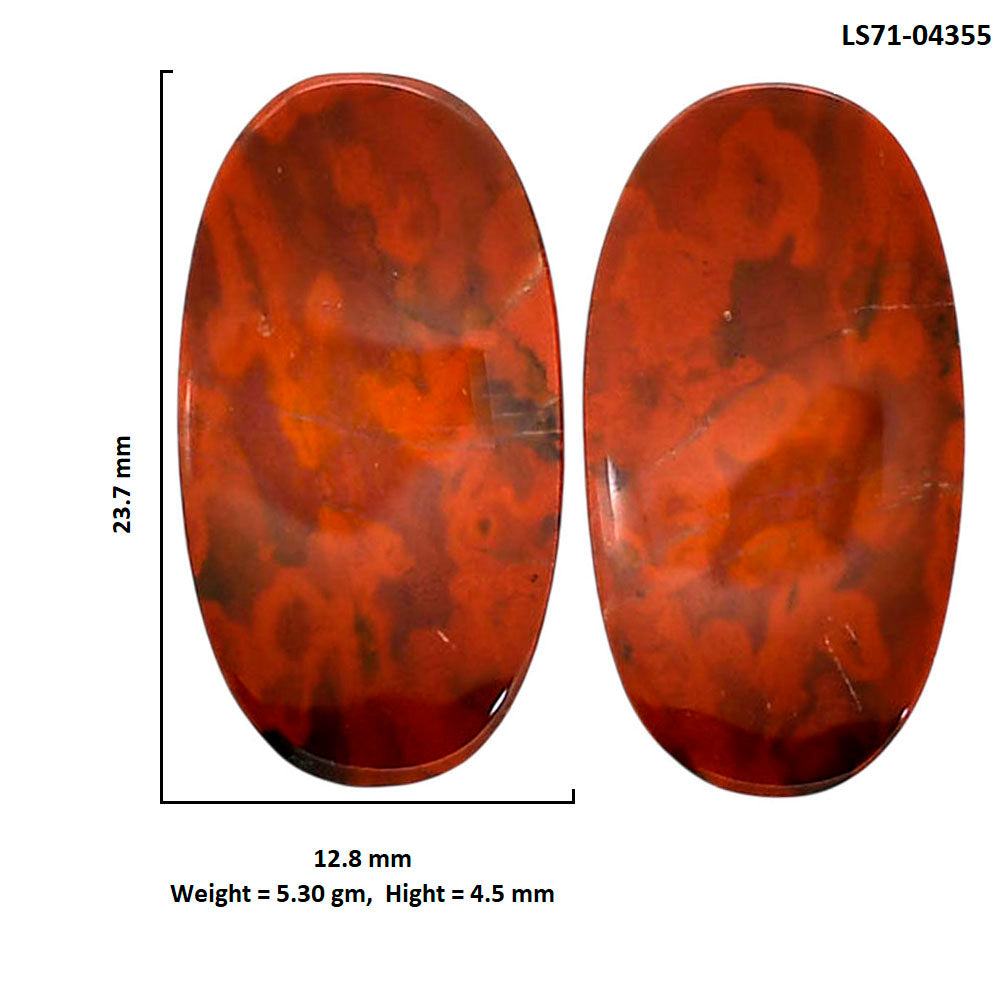 Rare Cady Mountain Agate Pair 12.8x23.7x4.5 mm Oval Shape Polished Gemstone LS71-04355