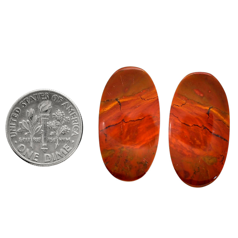Rare Cady Mountain Agate Pair 14.2x26.5x4.5 mm Oval Shape Polished Gemstone LS71-04357