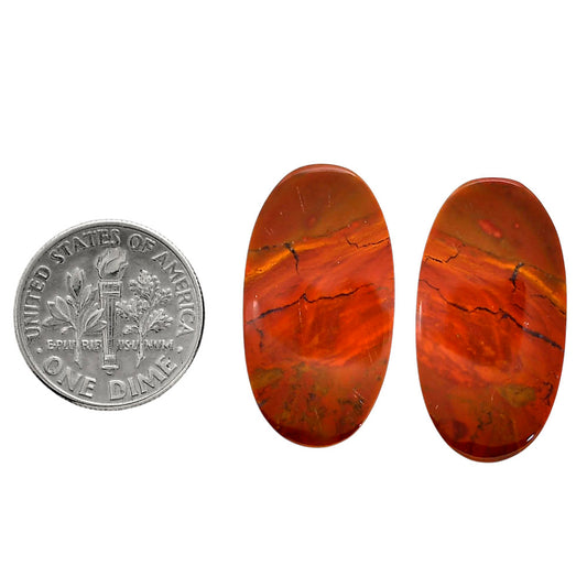 Rare Cady Mountain Agate Pair 14.2x26.5x4.5 mm Oval Shape Polished Gemstone LS71-04357