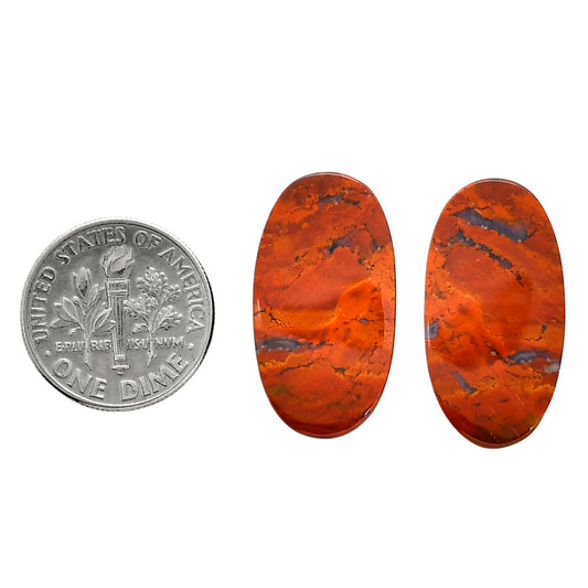 Rare Cady Mountain Agate Pair 13x24.6x4.5 mm Oval Shape Polished Gemstone LS71-04360