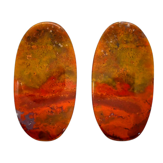 Rare Cady Mountain Agate Pair 14x26.2x4.5 mm Oval Shape Polished Gemstone LS71-04361