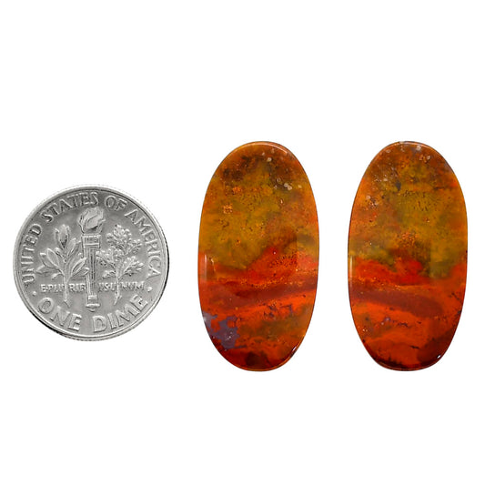 Rare Cady Mountain Agate Pair 14x26.2x4.5 mm Oval Shape Polished Gemstone LS71-04361