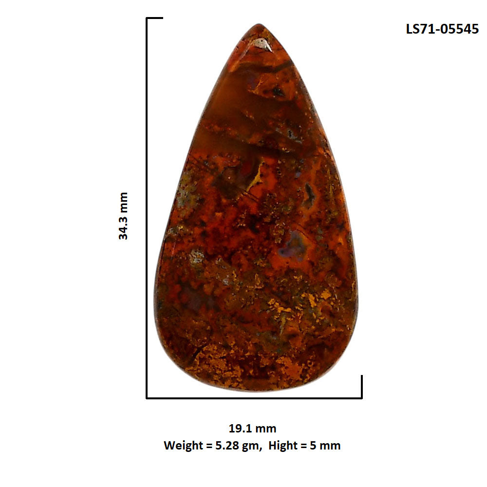 Rare Cady Mountain Agate 19.1x34.3x5 mm Pear Shape Polished Gemstone LS71-05545