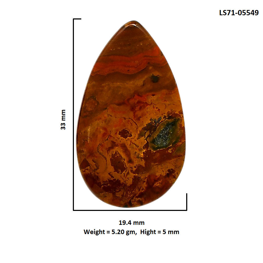 Rare Cady Mountain Agate 19.4x33x5 mm Pear Shape Polished Gemstone LS71-05549