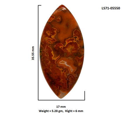 Rare Cady Mountain Agate 17x35.55x6 mm Marquise Shape Polished Gemstone LS71-05550