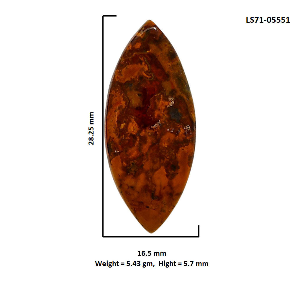 Rare Cady Mountain Agate 16.5x28.25x5.7 mm Marquise Shape Polished Gemstone LS71-05551