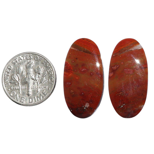 Rare Cady Mountain Agate Pair 12.8x25.9x4.7 mm Oval Shape Polished Gemstone LS71-07252