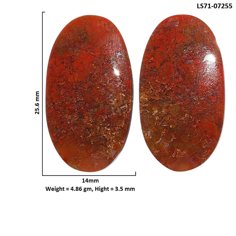 Rare Cady Mountain Agate Pair 14x25.6x3.5 mm Oval Shape Polished Gemstone LS71-07255