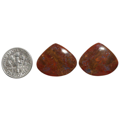 Rare Cady Mountain Agate Pair 19x22.6x4.5 mm Heart Shape Polished Gemstone LS71-07257