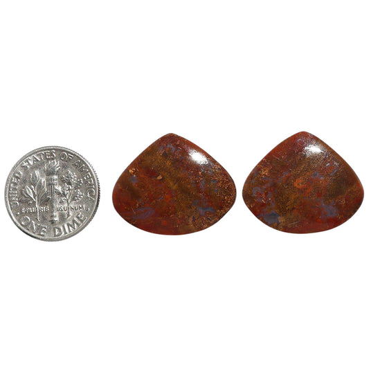 Rare Cady Mountain Agate Pair 19x22.6x4.5 mm Heart Shape Polished Gemstone LS71-07257