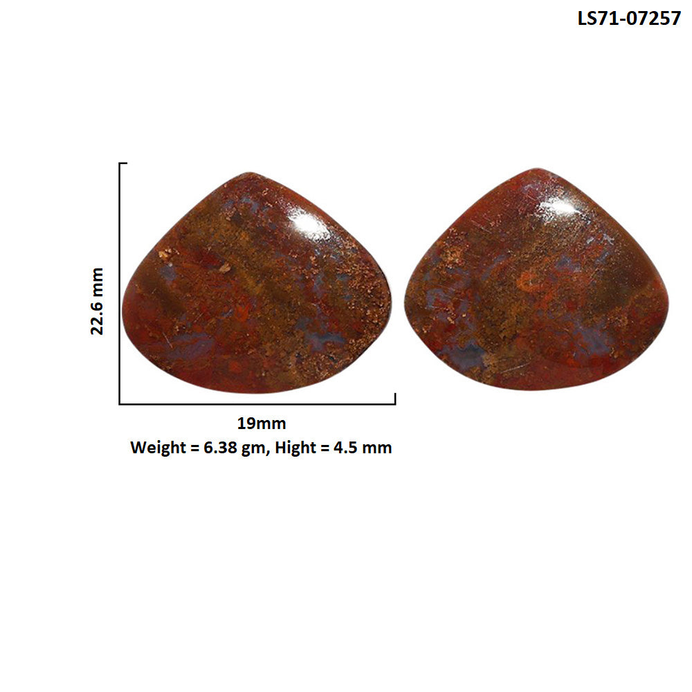 Rare Cady Mountain Agate Pair 19x22.6x4.5 mm Heart Shape Polished Gemstone LS71-07257