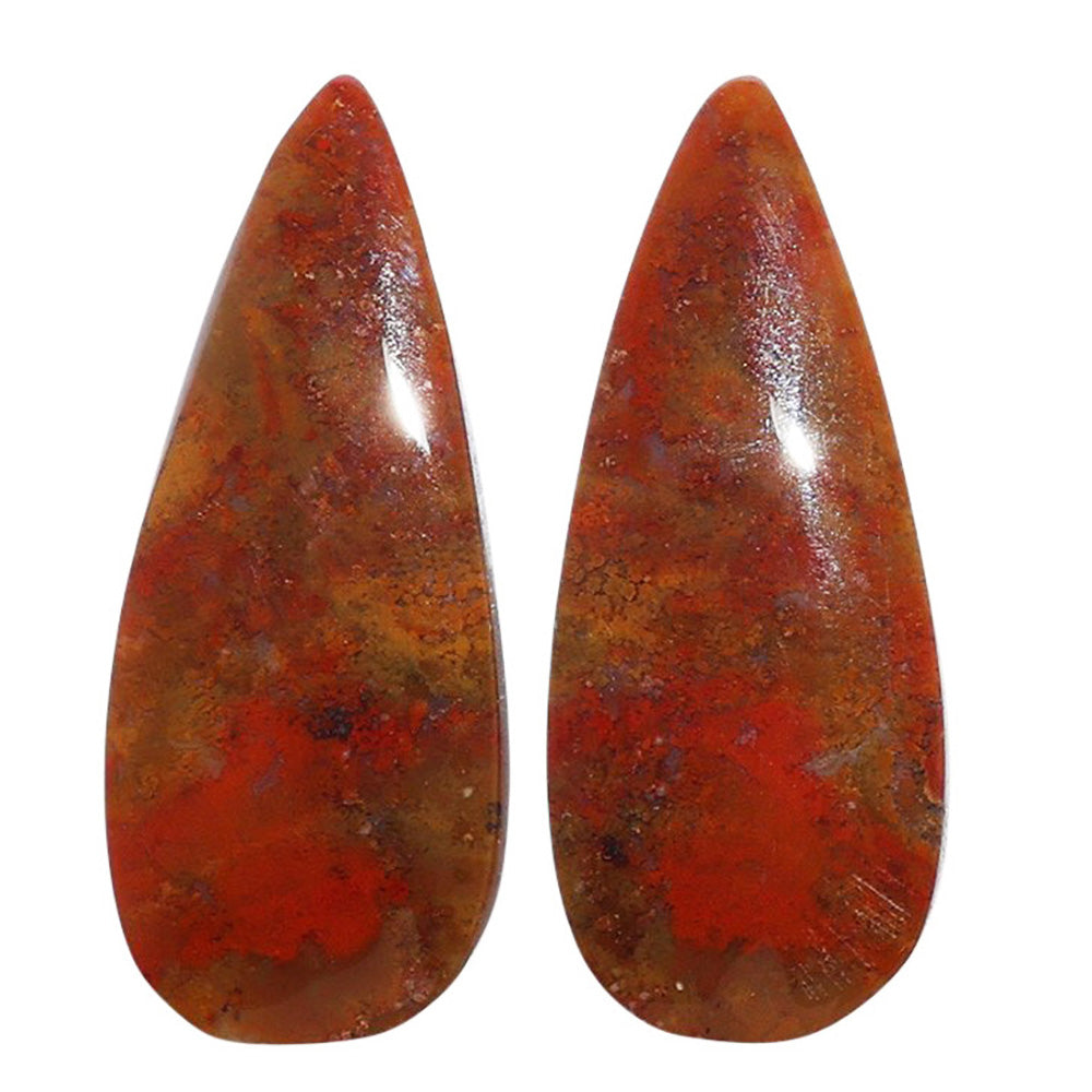 Rare Cady Mountain Agate Pair 13x31.6x4 mm Pear Shape Polished Gemstone LS71-07258