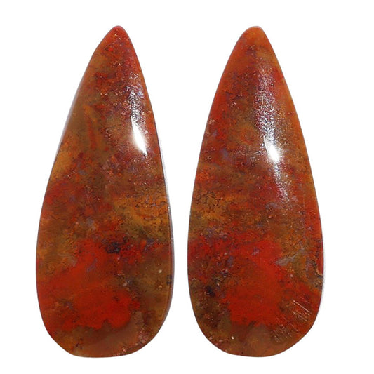Rare Cady Mountain Agate Pair 13x31.6x4 mm Pear Shape Polished Gemstone LS71-07258
