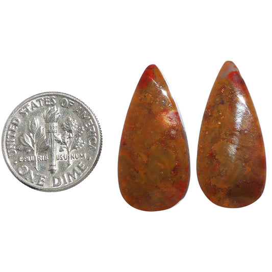 Rare Cady Mountain Agate Pair 12.4x25.9x4 mm Pear Shape Polished Gemstone LS71-07261