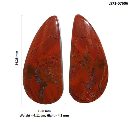 Rare Cady Mountain Agate Pair 10.8x24.25x4.5 mm Fancy Shape Polished Gemstone LS71-07606