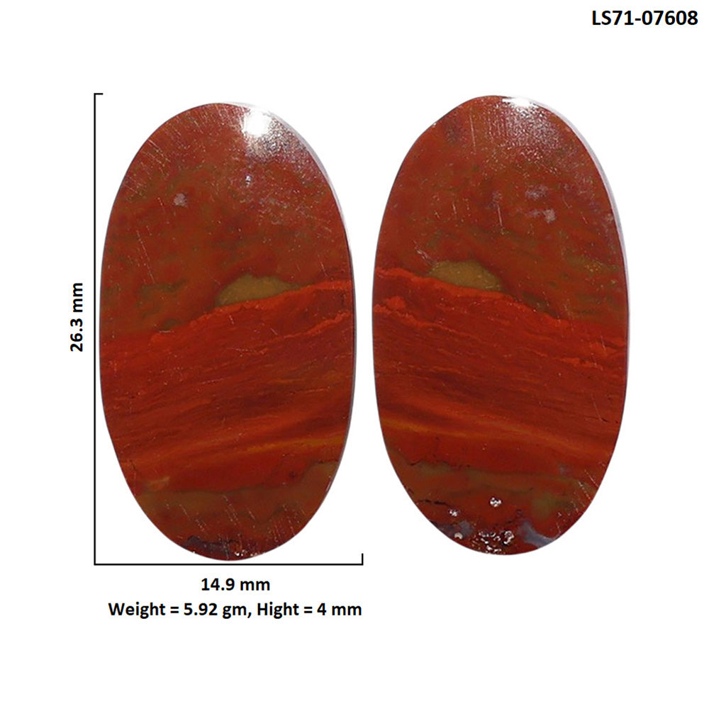 Rare Cady Mountain Agate Pair 14.9x26.3x4 mm Oval Shape Polished Gemstone LS71-07608