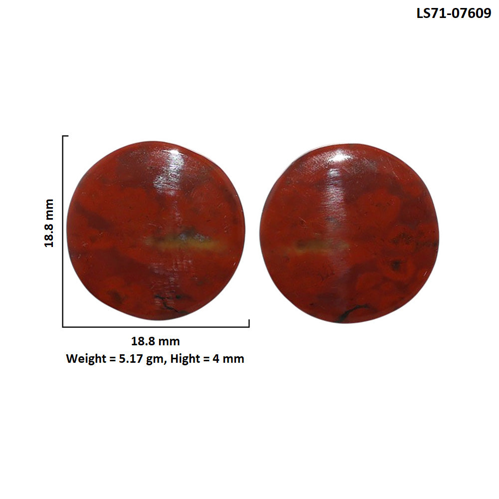 Rare Cady Mountain Agate Pair 18.8x18.8x4 mm Round Shape Polished Gemstone LS71-07609