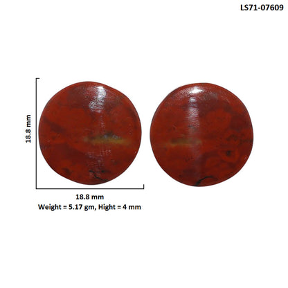Rare Cady Mountain Agate Pair 18.8x18.8x4 mm Round Shape Polished Gemstone LS71-07609
