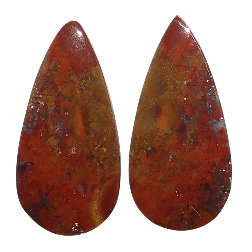 Rare Cady Mountain Agate Pair 12.9x26.6x4 mm Pear Shape Polished Gemstone LS71-07616