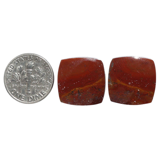 Rare Cady Mountain Agate Pair 17x17x4 mm Cushion Shape Polished Gemstone LS71-07618
