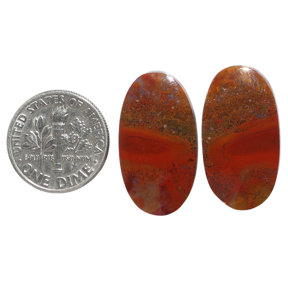 Rare Cady Mountain Agate Pair 13.6x24.8x4 mm Oval Shape Polished Gemstone LS71-07619