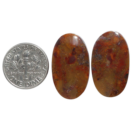 Rare Cady Mountain Agate Pair 14.6x25.2x4 mm Oval Shape Polished Gemstone LS71-07621