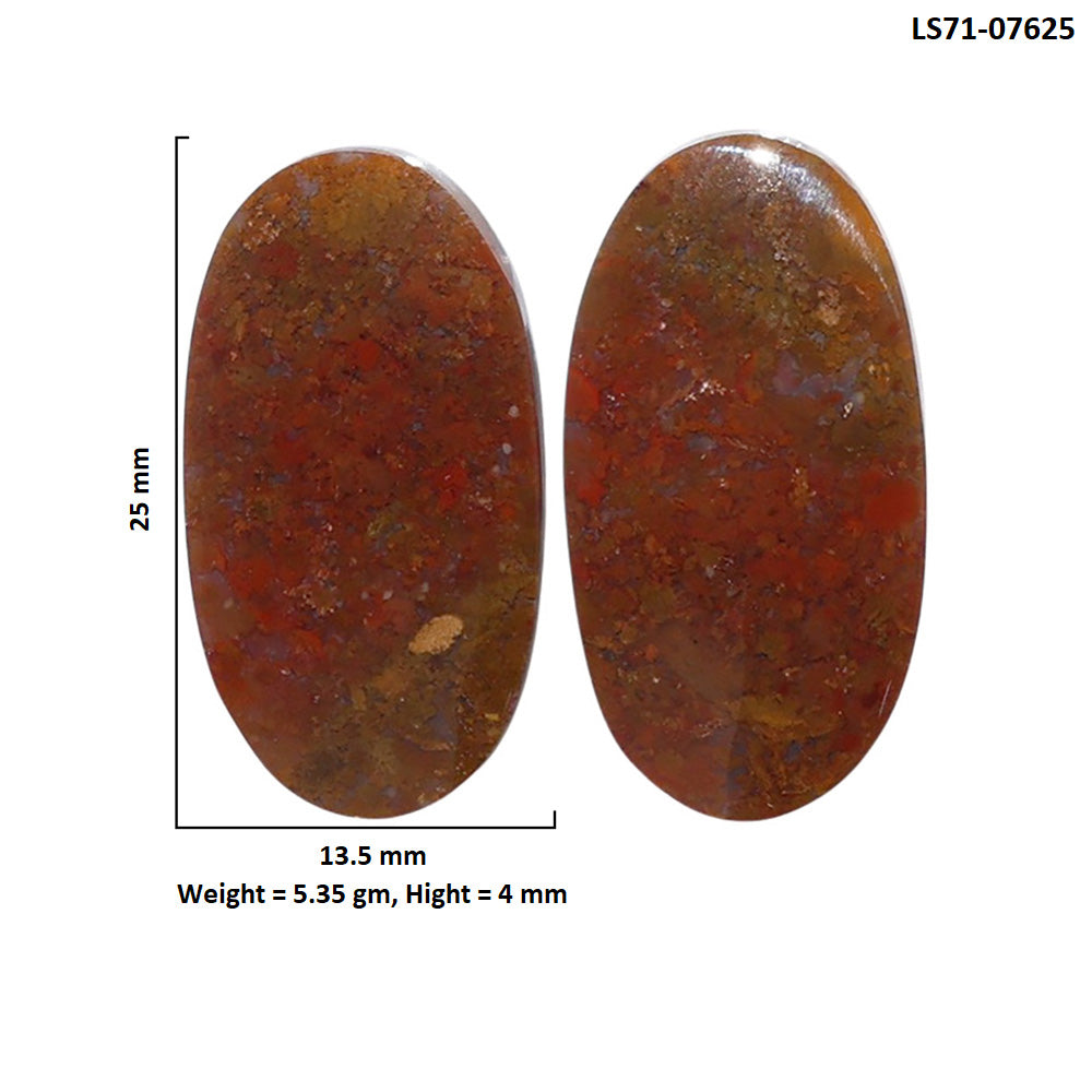 Rare Cady Mountain Agate Pair 13.5x25x4 mm Oval Shape Polished Gemstone LS71-07625
