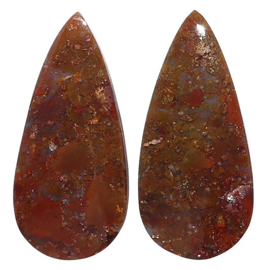 Rare Cady Mountain Agate Pair 12.5x26.75x3.8 mm Pear Shape Polished Gemstone LS71-07626