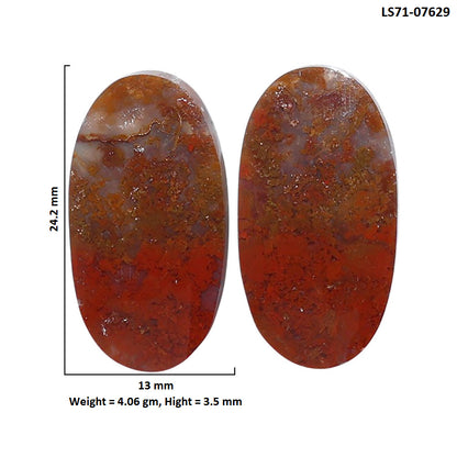 Rare Cady Mountain Agate Pair 13x24.2x3.5 mm Oval Shape Polished Gemstone LS71-07629