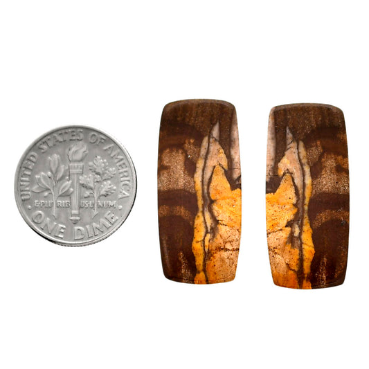 Outback Jasper Pair 12.2x26.8x3.6 mm Baguette Shape Polished Gemstone LS72-04432