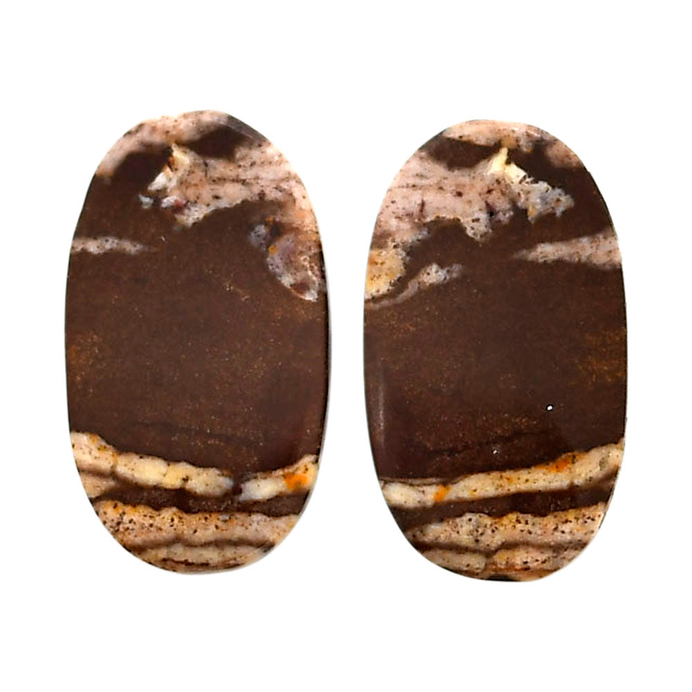 Outback Jasper Pair 12.6x21.9x3.5 mm Oval Shape Polished Gemstone LS72-04440