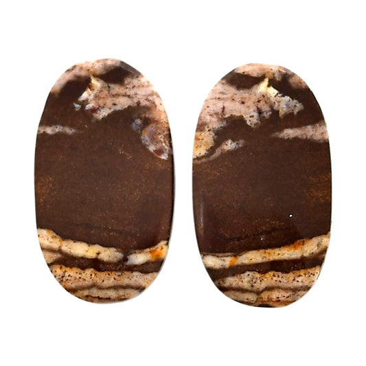 Outback Jasper Pair 12.6x21.9x3.5 mm Oval Shape Polished Gemstone LS72-04440