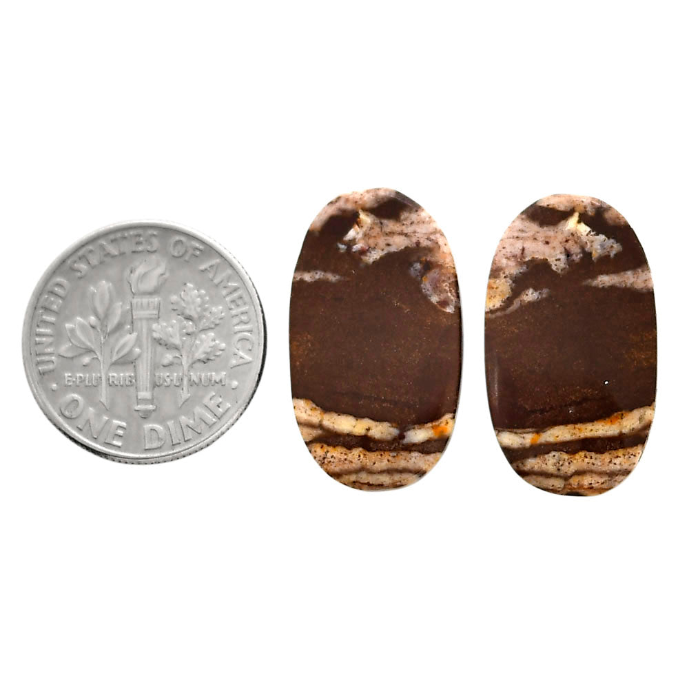 Outback Jasper Pair 12.6x21.9x3.5 mm Oval Shape Polished Gemstone LS72-04440