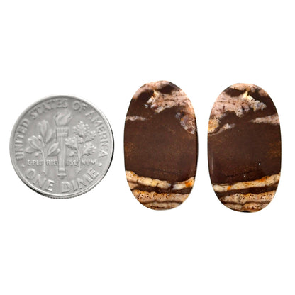 Outback Jasper Pair 12.6x21.9x3.5 mm Oval Shape Polished Gemstone LS72-04440