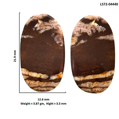 Outback Jasper Pair 12.6x21.9x3.5 mm Oval Shape Polished Gemstone LS72-04440