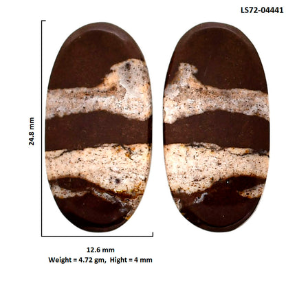 Outback Jasper Pair 12.6x24.8x4 mm Oval Shape Polished Gemstone LS72-04441