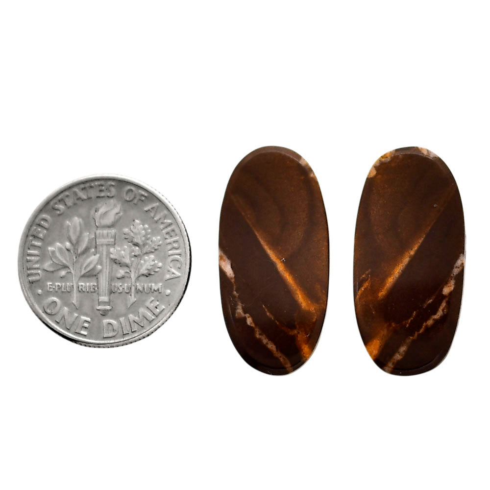 Outback Jasper Pair 11.3x23.4x4 mm Oval Shape Polished Gemstone LS72-04443
