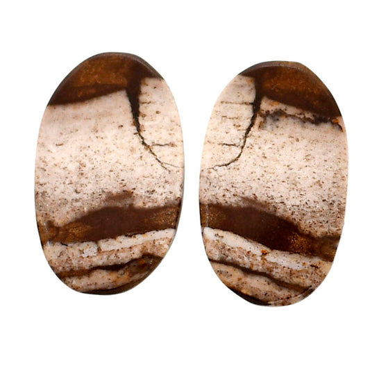 Outback Jasper Pair 13.5x22.1x3.7 mm Oval Shape Polished Gemstone LS72-04444