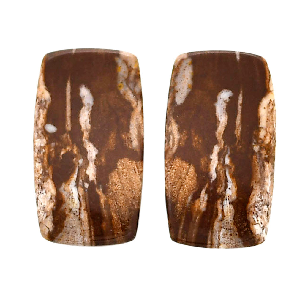 Outback Jasper Pair 12x21.5x3.7 mm Baguette Shape Polished Gemstone LS72-04446