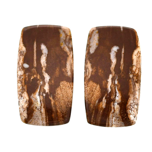 Outback Jasper Pair 12x21.5x3.7 mm Baguette Shape Polished Gemstone LS72-04446