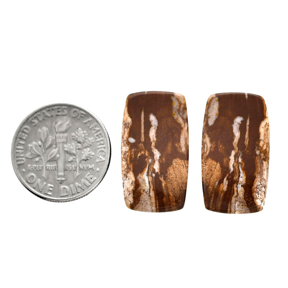 Outback Jasper Pair 12x21.5x3.7 mm Baguette Shape Polished Gemstone LS72-04446