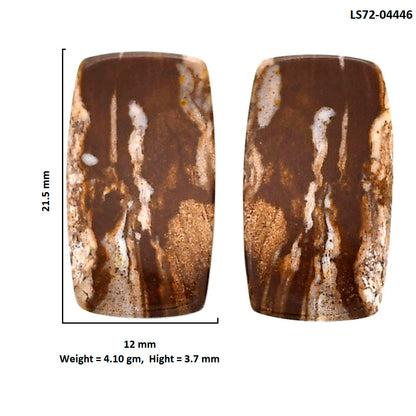 Outback Jasper Pair 12x21.5x3.7 mm Baguette Shape Polished Gemstone LS72-04446