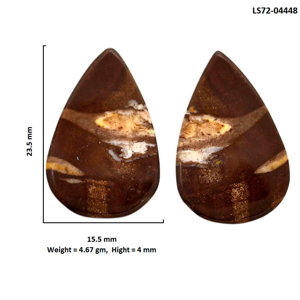 Outback Jasper Pair 15.5x23.5x4 mm Pear Shape Polished Gemstone LS72-04448