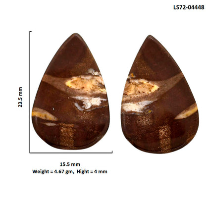 Outback Jasper Pair 15.5x23.5x4 mm Pear Shape Polished Gemstone LS72-04448