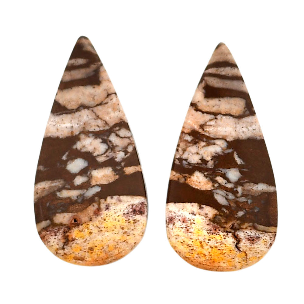 Outback Jasper Pair 13x26.15x3.7 mm Pear Shape Polished Gemstone LS72-04450
