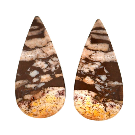Outback Jasper Pair 13x26.15x3.7 mm Pear Shape Polished Gemstone LS72-04450